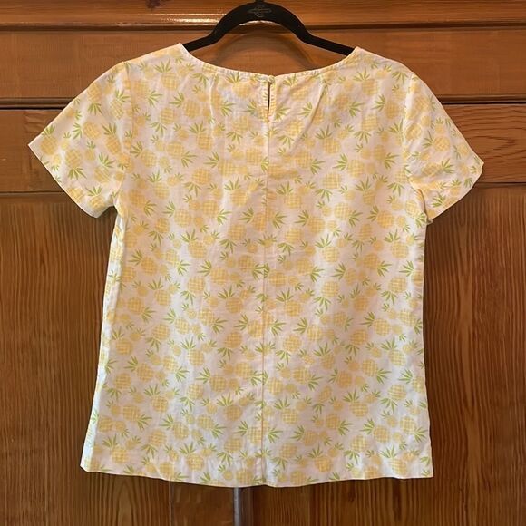 J. Crew Pineapple Print Linen Top XS - Picture 6 of 7